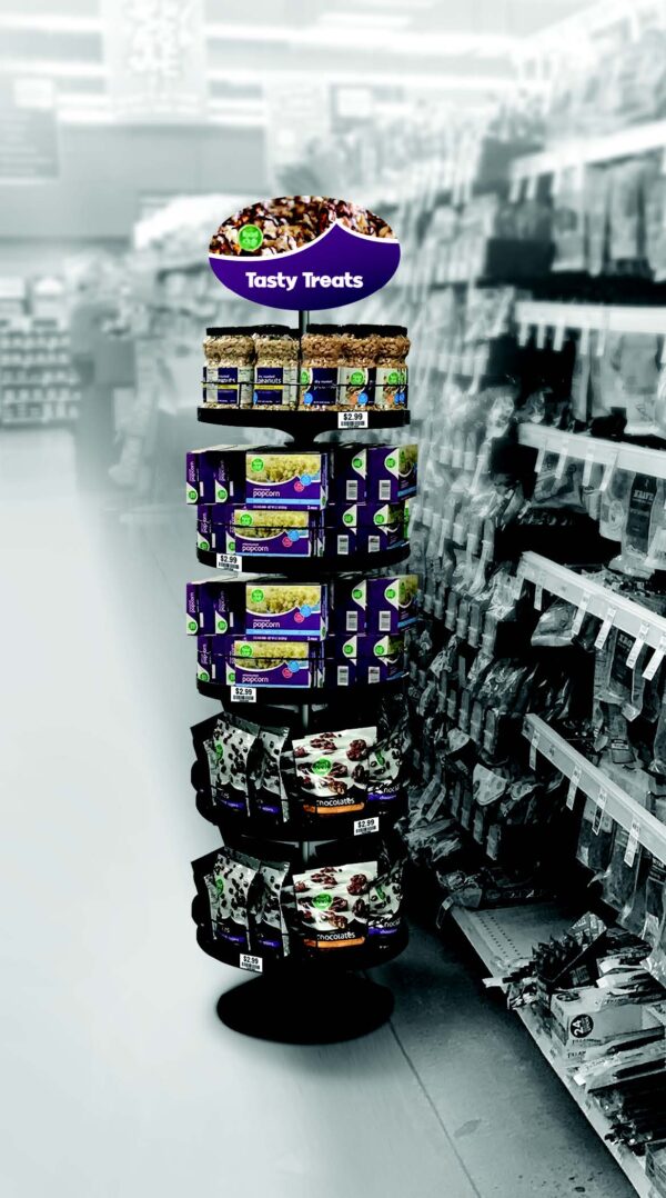 Rotating Floor Display FS application 3 | TM Shea Products | Retail Merchandising Display Solutions